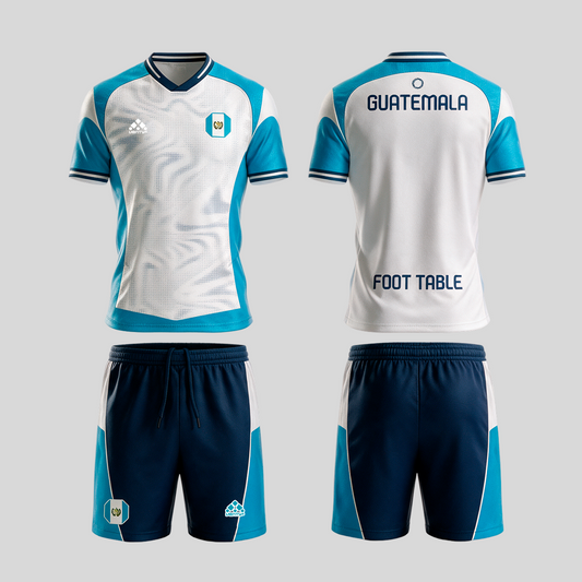 Guatemala official uniform, Foot Table World Championship Rome 2026, jersey and shorts front and back