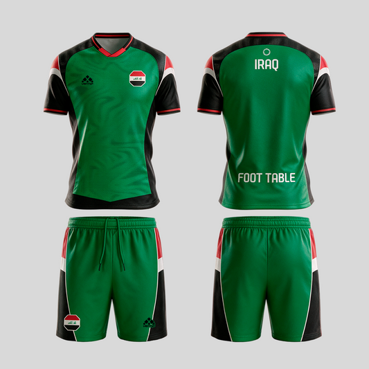Iraq official uniform, Foot Table World Championship Rome 2026, jersey and shorts front and back
