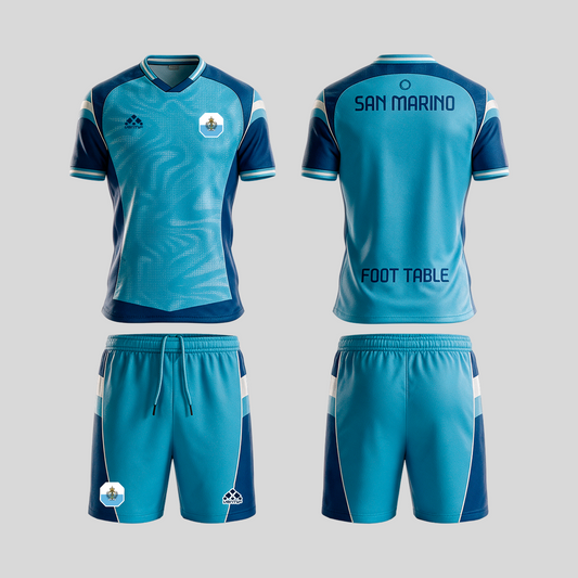 San Marino official uniform, Foot Table World Championship Rome 2026, jersey and shorts front and back
